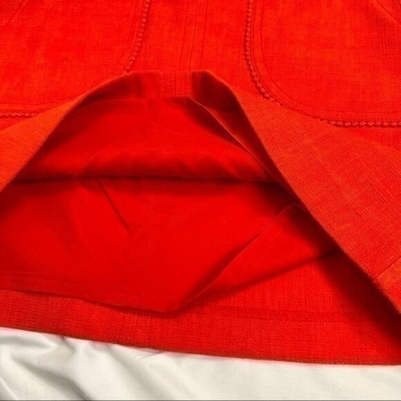 Loft Orange‎ Feminine Soft Girl Front Pocket With Pom Pom Trim Skirt NWOT Size 0 - Picture 5 of 9